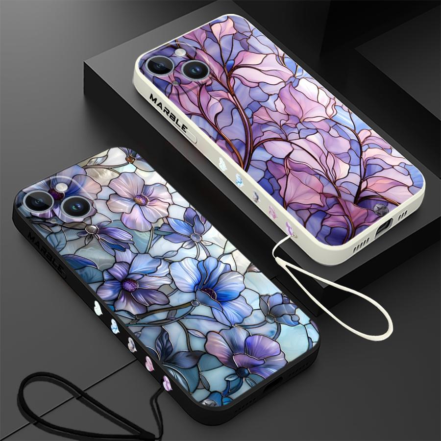 Flower Marble Phone Case for i - Lanyard Anime Logo review and price