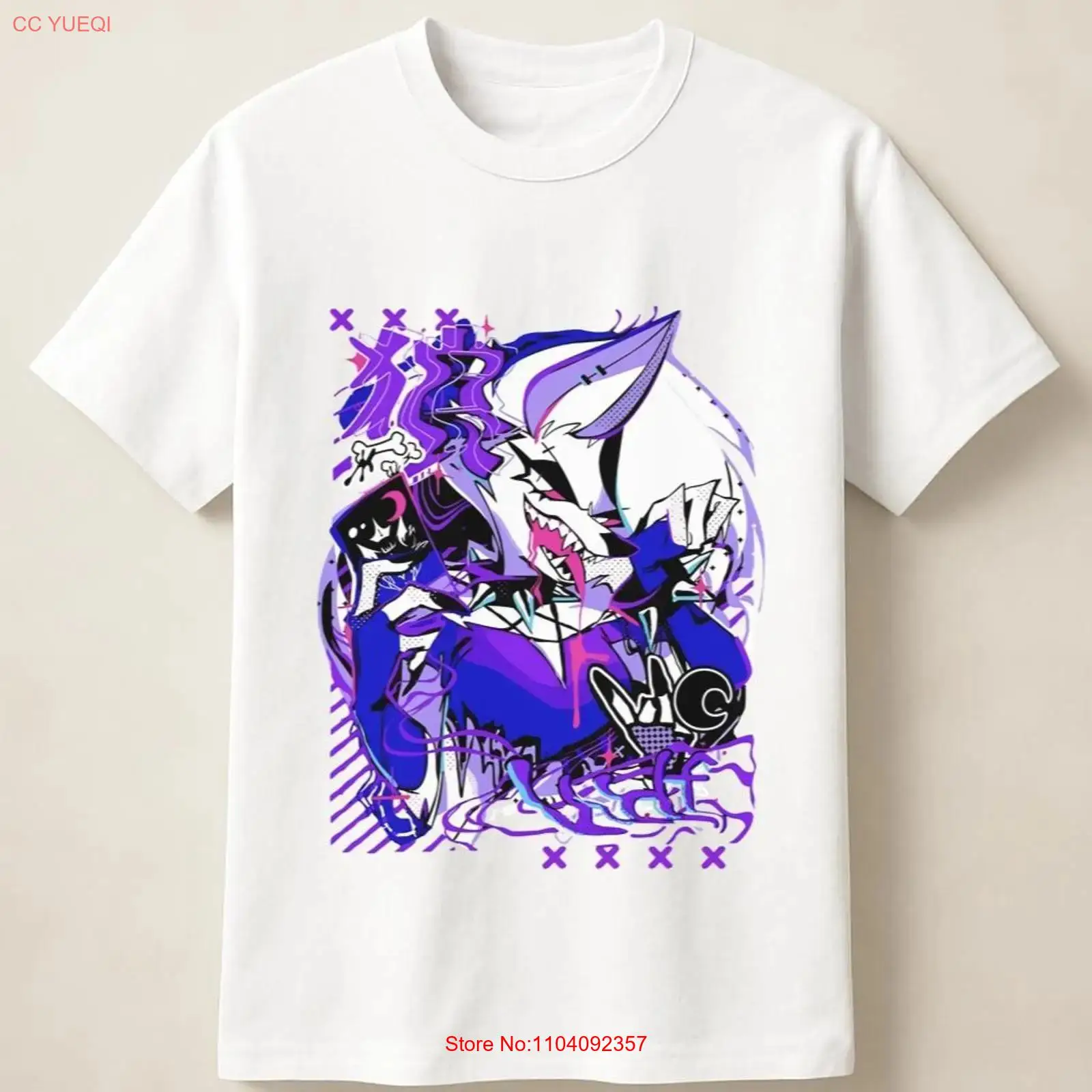 Purple Anime Wolf in Graffiti  - Anime Merchandise Clothes review and price