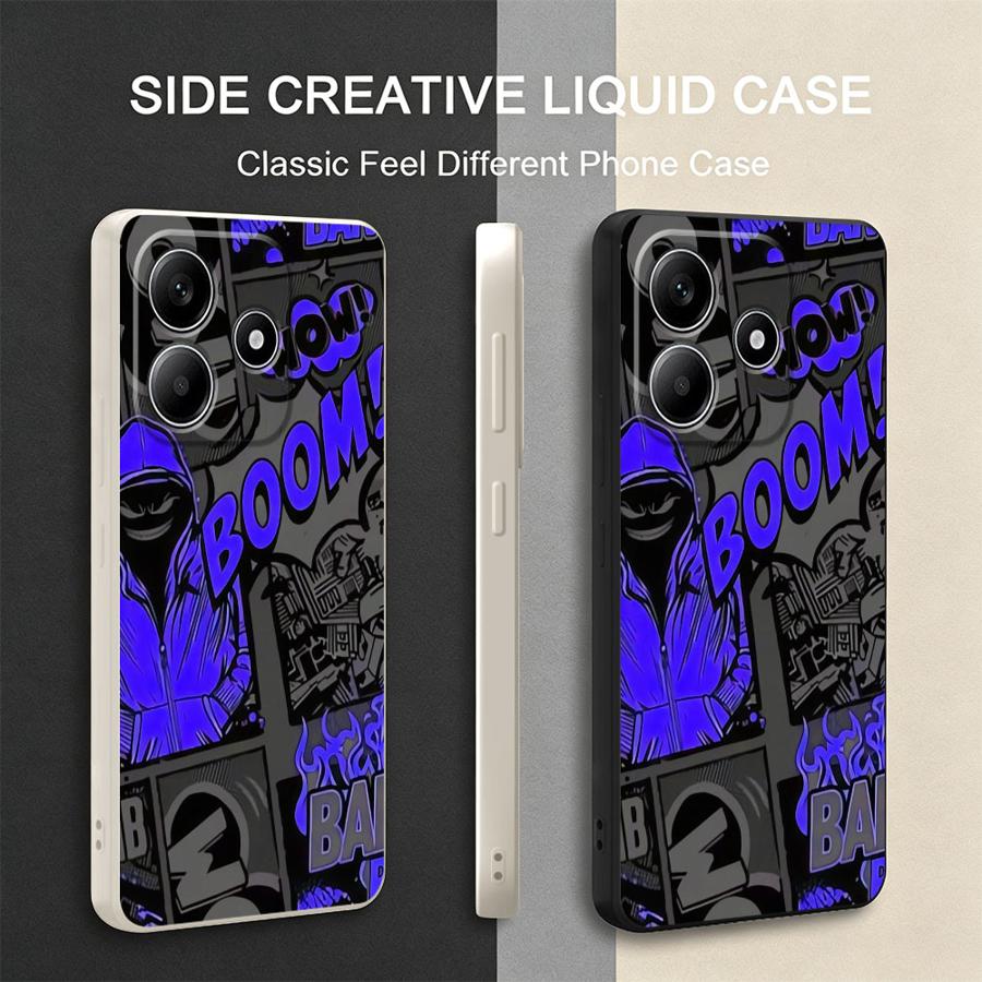 Graffiti Blue Comic Print Case - Lanyard Anime Logo review and price