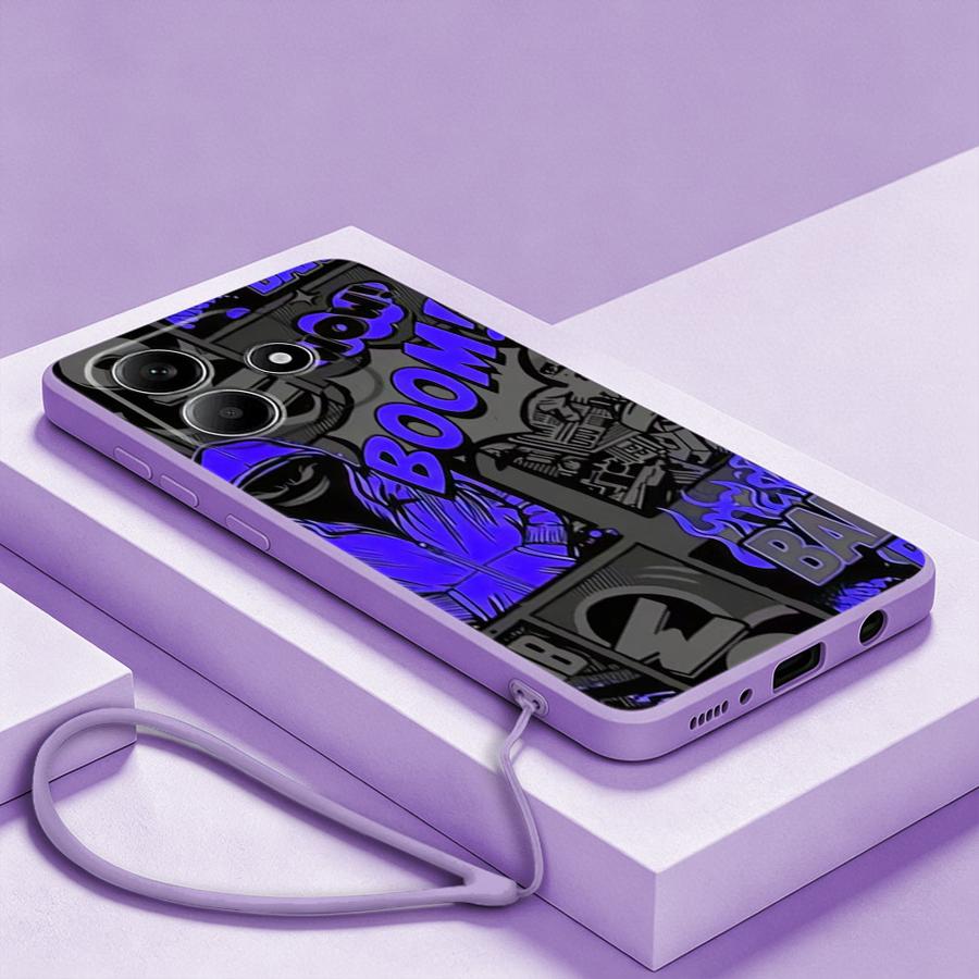 Graffiti Blue Comic Print Case - Lanyard Anime Logo review and price