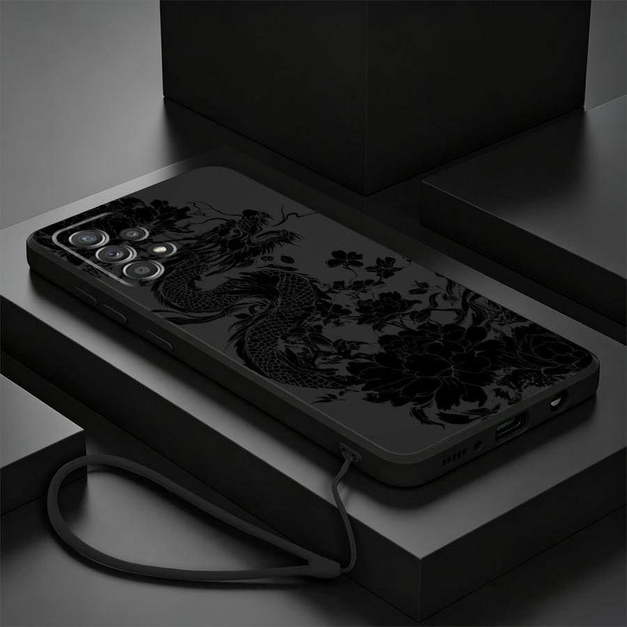Dragon Peony Ink Phone Cover C - Lanyard Anime Logo review and price